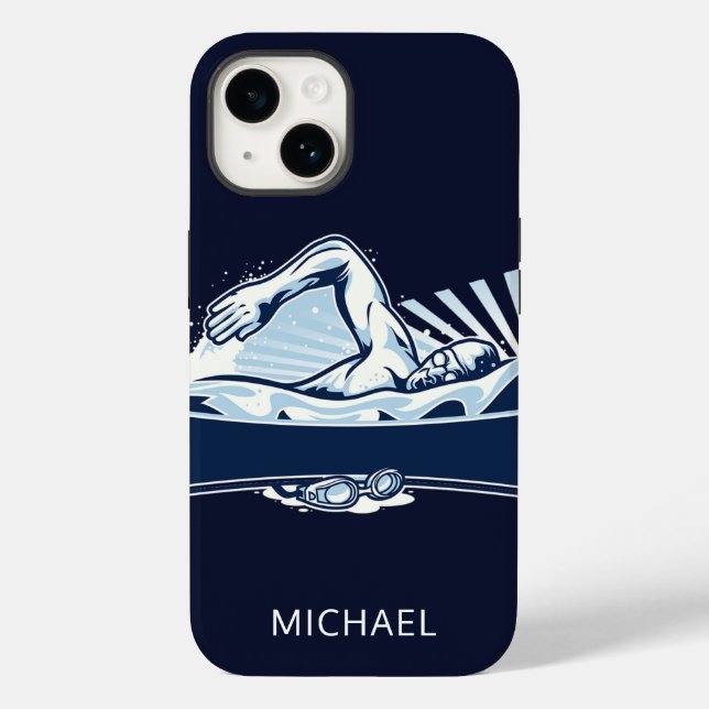 Freestyle Swimmer Swimming Personalised Sport Case-Mate iPhone Case (Back)