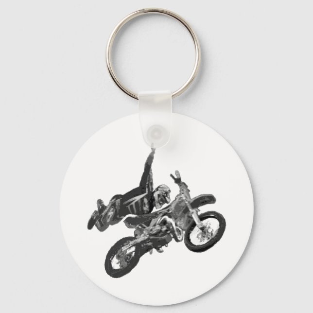 Freestyling with dirt bike key ring (Front)