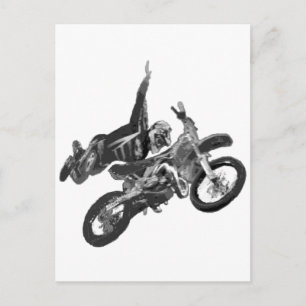 freestyling with dirt bike postcard