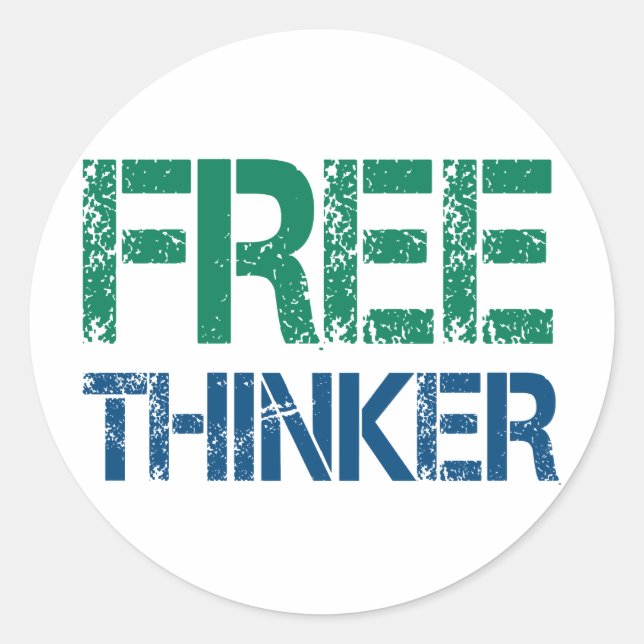 freethinker classic round sticker (Front)
