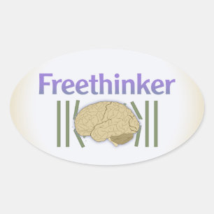 Freethinker (with brain breaking free) Stickers