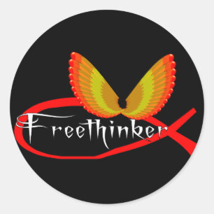 Freethinking Fish Symbol Classic Round Sticker