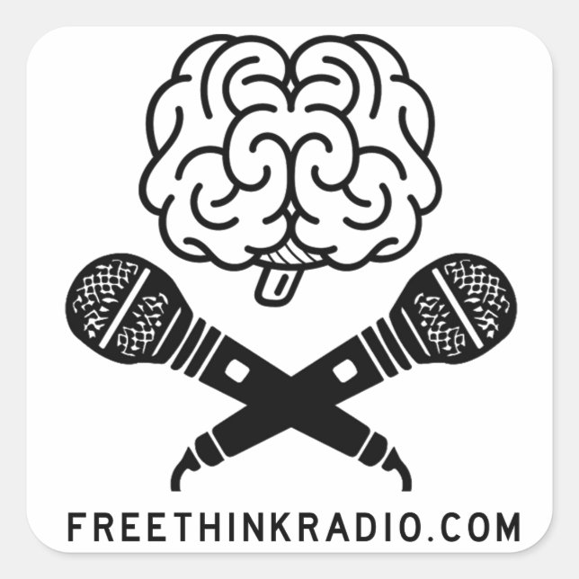 FreeThinkRadio Brainbones Stickers (Front)