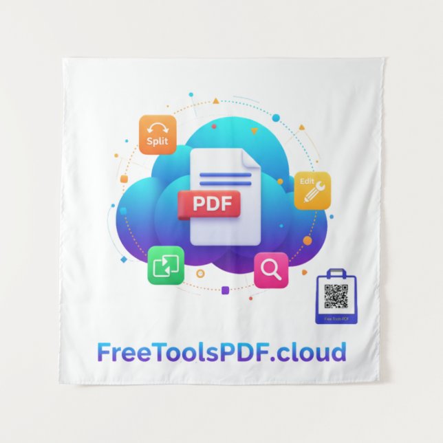 FreeToolsPDF – Fun Digital Power on Your Shirt! Tapestry (Front)