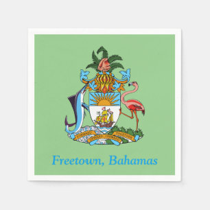 Freetown, Bahamas with Coat of Arms (Eleuthera) Napkin