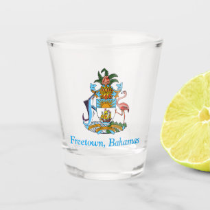 Freetown, Bahamas with Coat of Arms (Eleuthera) Shot Glass