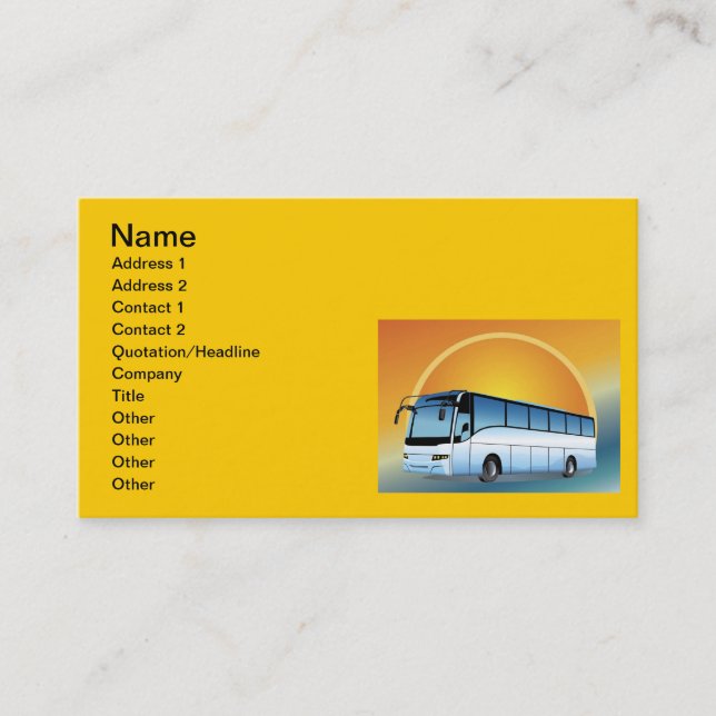 FreeVector-Bus Transportation travel touring Business Card (Front)