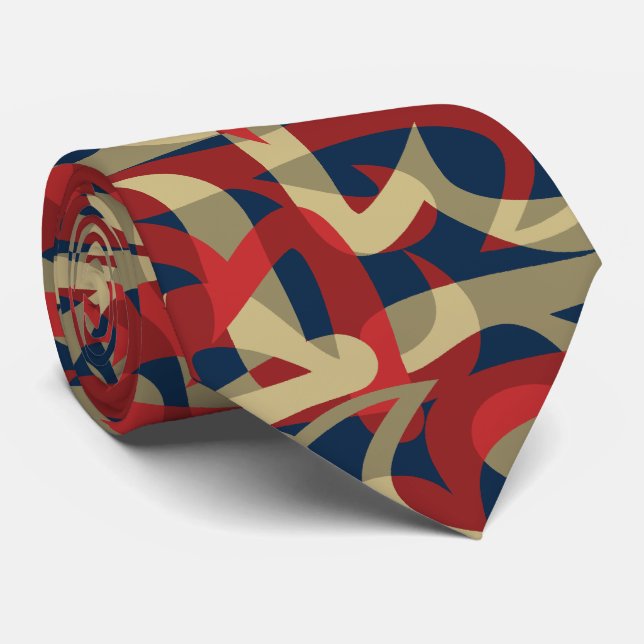 Freeway Abstract Retro Two-Side Print Tie (Rolled)