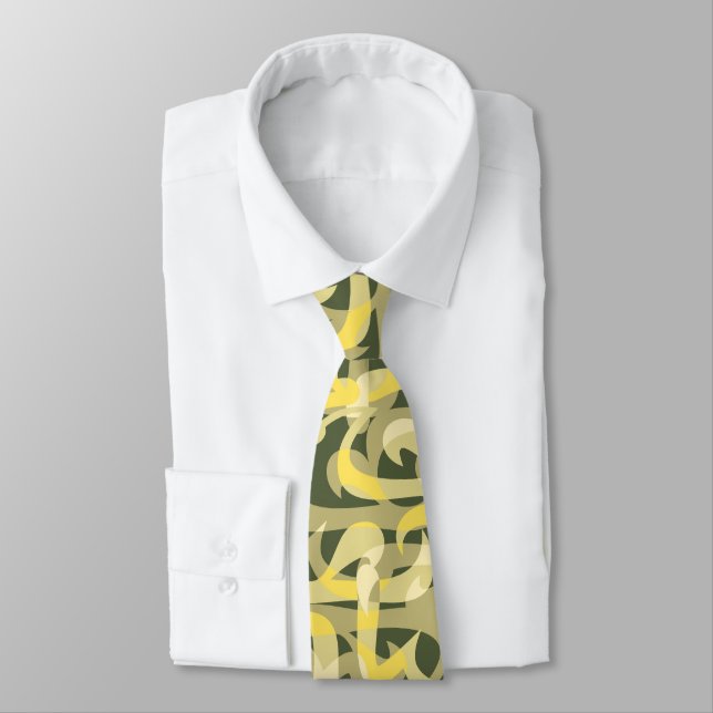 Freeway Abstract Retro Two-Side Print Tie (Tied)