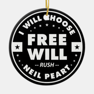 Freewill, motivational quote ceramic ornament