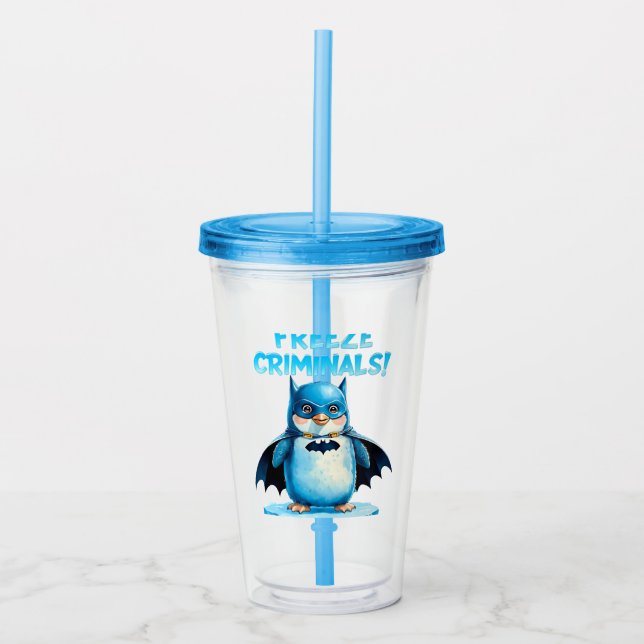 Freeze Criminals - Dark Penguin Acrylic Tumbler (Front)