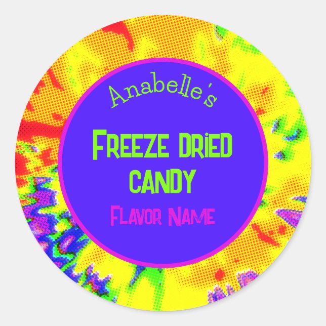 Freeze Dried Candy Colourful Personalised Label (Front)
