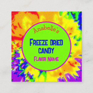 Freeze Dried Candy Custom Colourful Bright Fun  Square Business Card