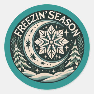 Freezin' Season Classic Round Sticker