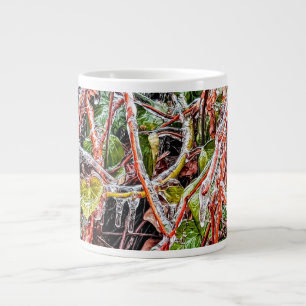 Freezing Rain On Green Ivy Vines Large Coffee Mug