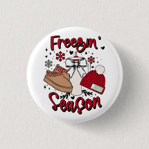 Freezing season Christmas Pregnancy Announcement 3 Cm Round Badge
