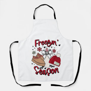 Freezing season Christmas Pregnancy Announcement Apron
