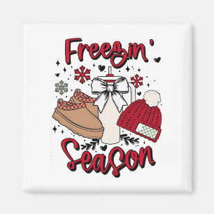 Freezing season Christmas Pregnancy Announcement Magnet