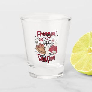 Freezing season Christmas Pregnancy Announcement Shot Glass