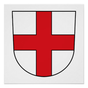 Freiburg Breisgau city emblem Germany symbol cross Poster