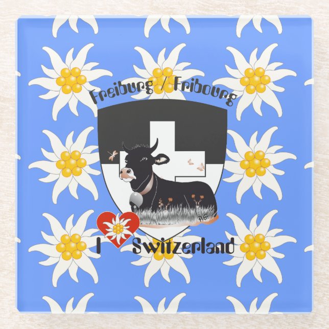 Freiburg - Fribourg Glass Coaster (Front)