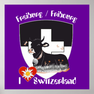 Freiburg Fribourg Switzerland Suisse poster