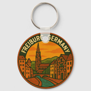 Freiburg Germany Cityscape Key Ring
