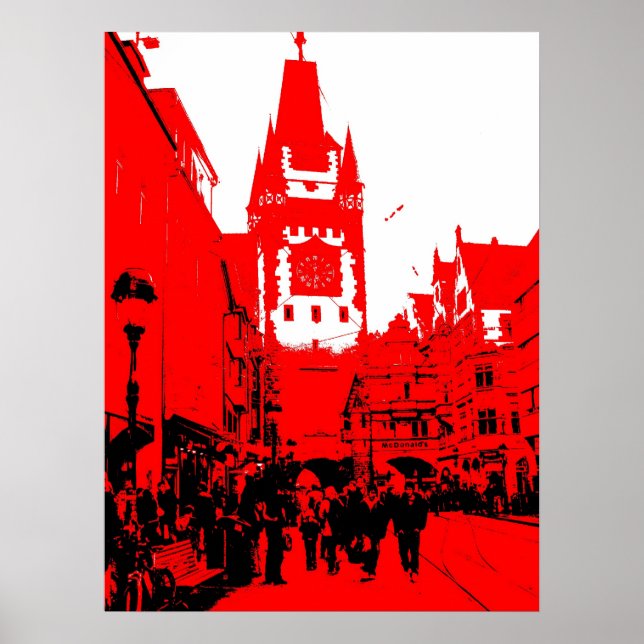 Freiburg Martinstor rot Poster (Front)