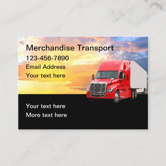 Freight And Transport Courier Business Cards (Front)