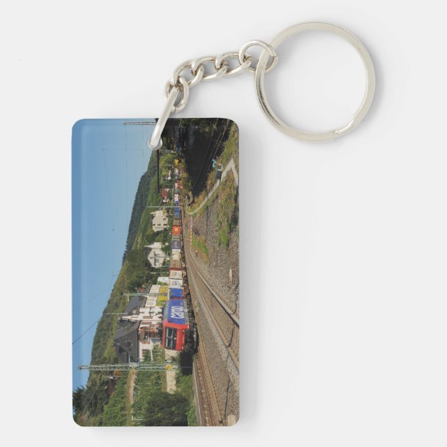 freight train at Lorch am Rhein Key Ring (Back)