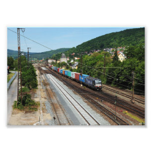 freight train in communes on the Main Photo Print