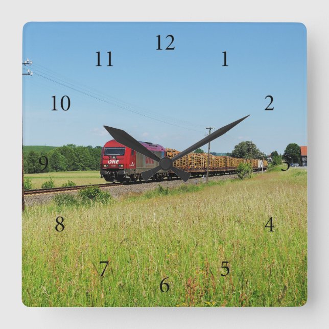 freight train in Simtshausen Square Wall Clock (Front)