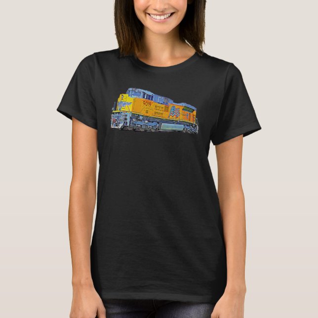 Freight Train Union Pacific Engine T-Shirt (Front)