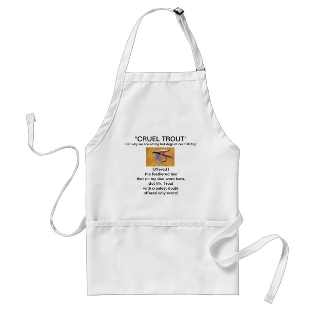 "Freight Train Wet Fly-Cruel Trout"  Apron (Front)