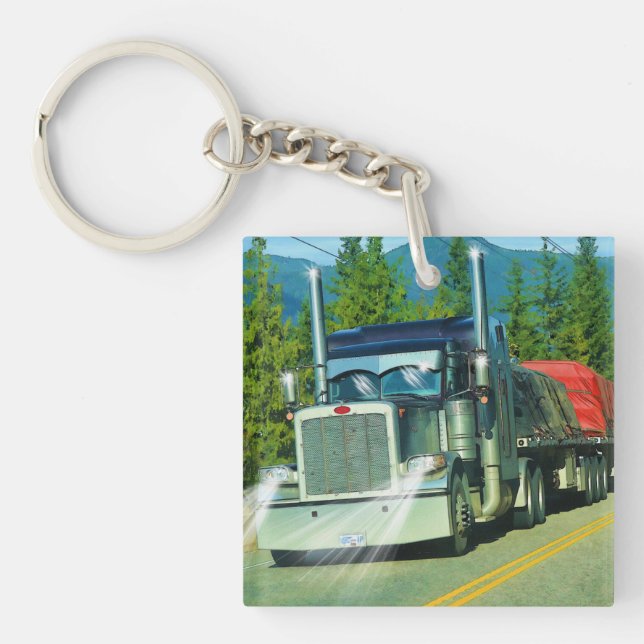 Freight Truck Art for Lorry-lovers Key Ring (Front)