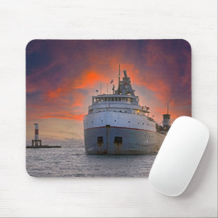 Freighter Arriving In Holland Harbour Mouse Pad