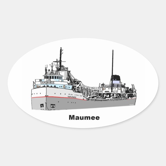 Freighter Maumee Oval Sticker (Front)