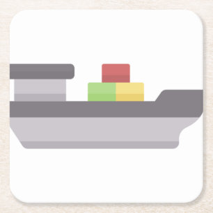 freighter square paper coaster