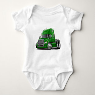 Freightliner Cascadia Green Truck Baby Bodysuit
