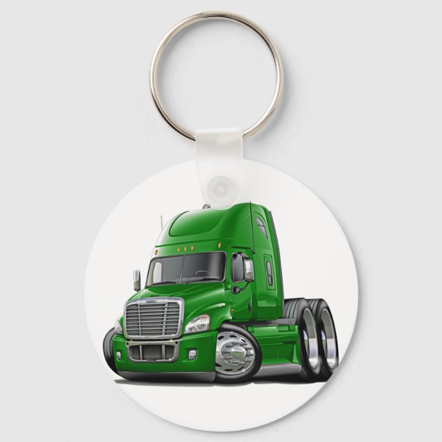 Freightliner Cascadia Green Truck Key Ring (Front)
