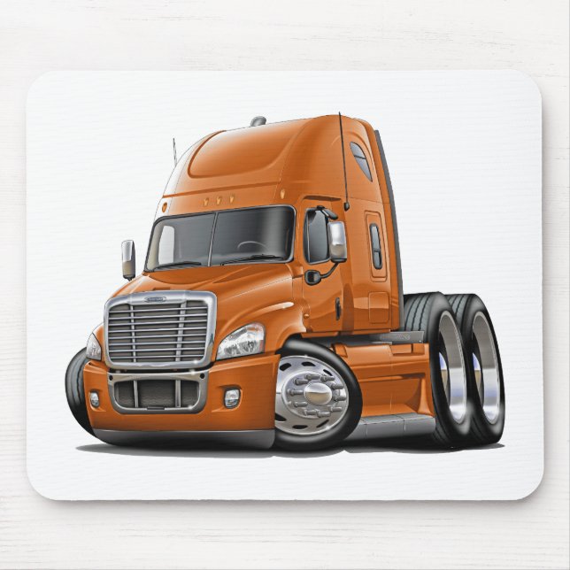 Freightliner Cascadia Orange Truck Mouse Pad (Front)