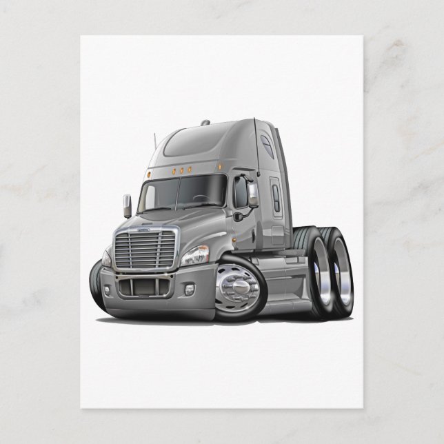 Freightliner Cascadia Silver Truck Postcard (Front)