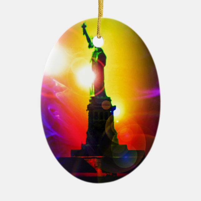 Freiheitsstatue  New York Ceramic Tree Decoration (Front)