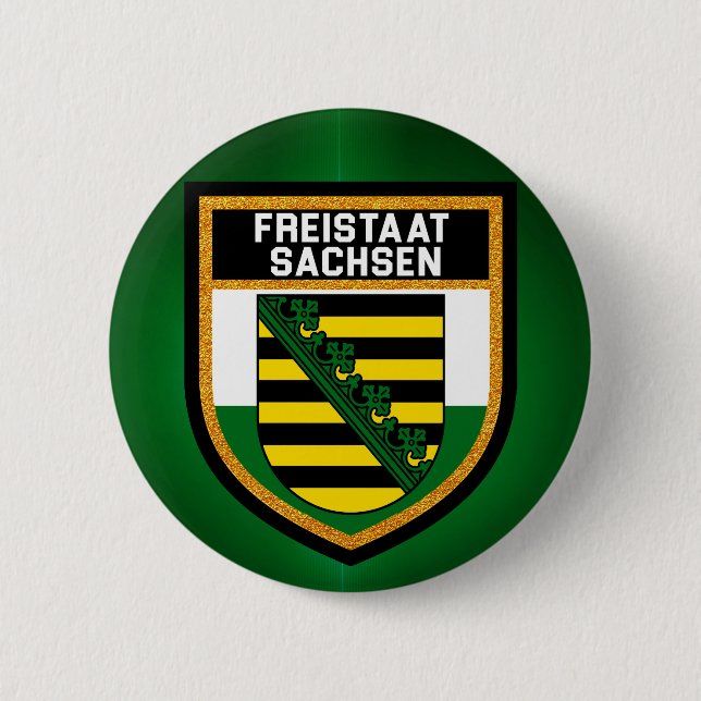 Freistaat Sachsen Flag 6 Cm Round Badge (Front)