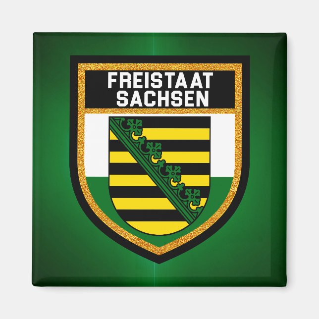 Freistaat Sachsen Flag Magnet (Front)