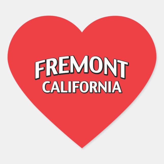Fremont California Heart Sticker (Front)