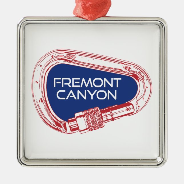 Fremont Canyon Wyoming Rock Climbing Carabiner Metal Ornament (Front)