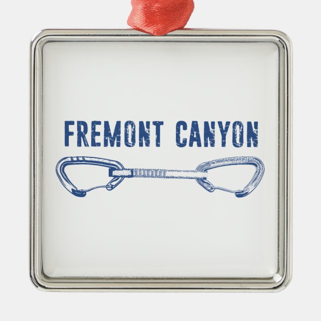 Fremont Canyon Wyoming Rock Climbing Quickdraw Metal Ornament (Front)