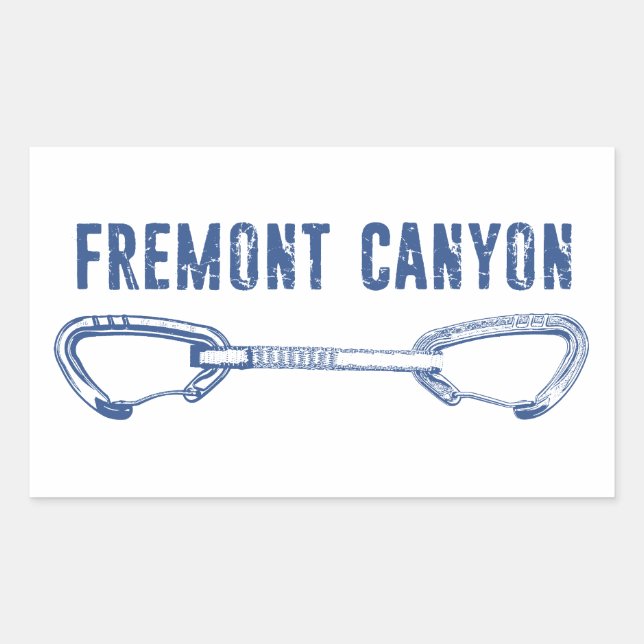 Fremont Canyon Wyoming Rock Climbing Quickdraw Rectangular Sticker (Front)