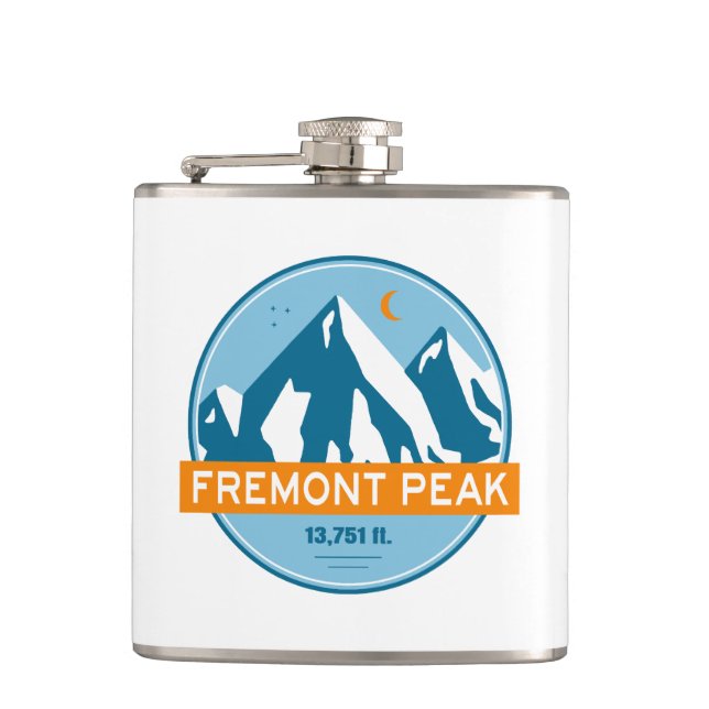 Fremont Peak Wyoming Stars Moon Hip Flask (Front)